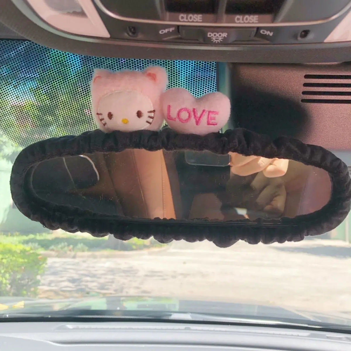 Cute Cat Rabbit Car Cartoon Seat Belt New Rearview Mirror Figure South Korea Car Mirror Hanging Accessories Pink Interior Woman