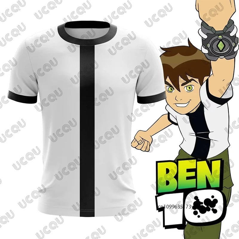 2025 Anime Omnitrix Ben10 Cosplay T-shirts Ben Tennyson Cartoon Print Summer Men Women Tees Casual Short Sleeve Y2k Kids Tops