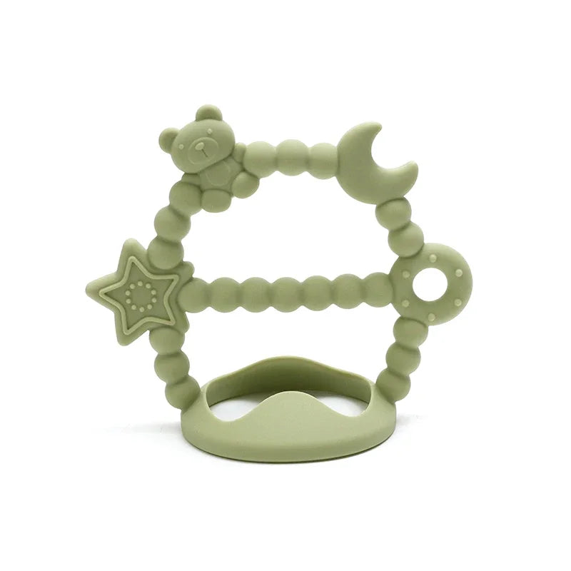 Baby Silicone Teether Soothing Molar Toy Cartoon Newborn Nursing Teething Gift Baby Accessories Kids Fingers Thumb Toys BPA Free