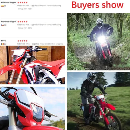 for Honda CRF 450 Headlight Motorcycle Motocross Enduro Fairing Plate Dirt Bike Headlights Headlamp Accessories Free Shipping