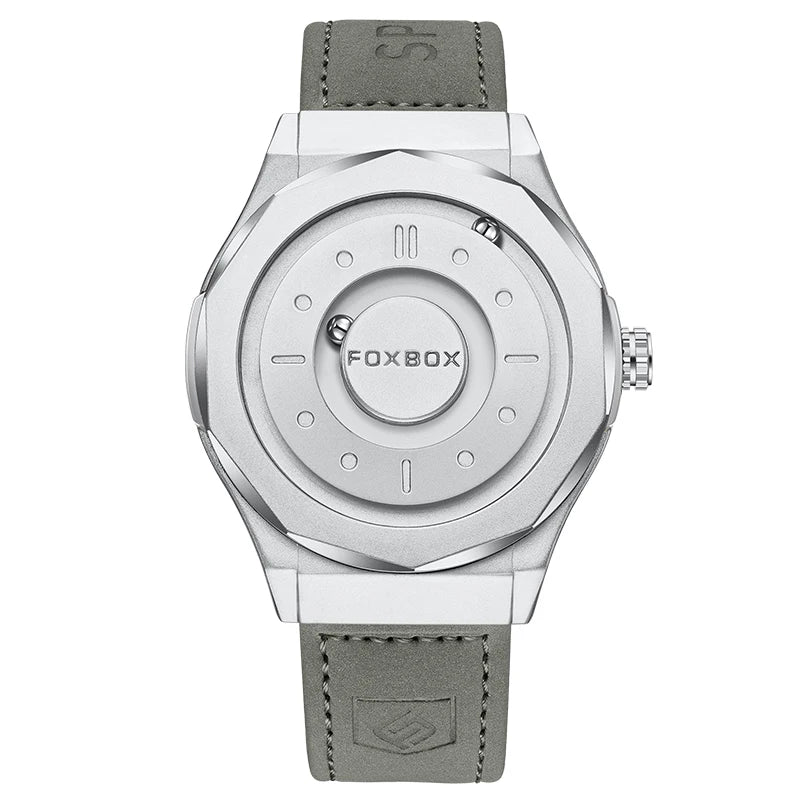 FOXBOX Creative Men's Quartz Wristwatches Outdoor Sports Waterproof Scrolling Pointer Magnetic Force Watch Men Relogio Masculino