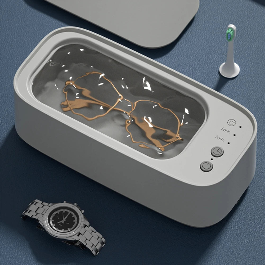 Ultrasonic Jewelry Eyeglasses Watches Cleaner Cleaning Machine 45KHZ with 500ML Sink for Eyeglass/Braces/Comb/Razor/Makeup Brush