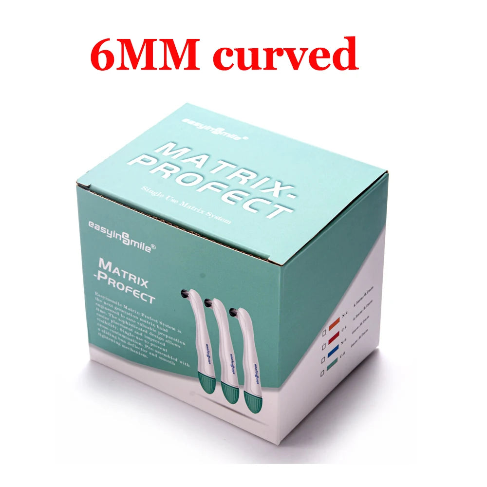 10/50pcs Dental Pro Matrix Bands Easyinsmile Preformed Adjustable Ring Matrices Molar Premolar 4.5/6MM Standard and Curved