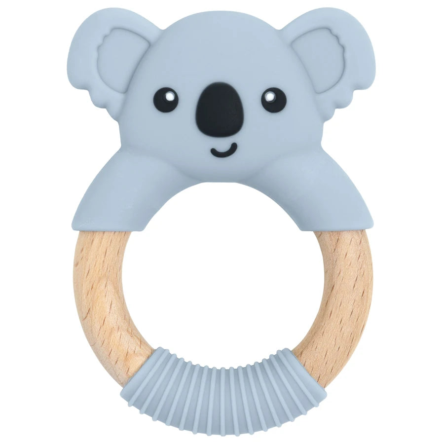 1PC BPA Free Koala Wood Ring Kids Teething Rodent Infant Baby Teether Toys Baby Gym Mobile Rattles Newborn Educational Toys