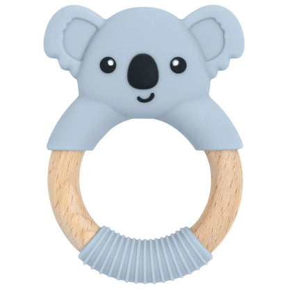 1PC BPA Free Koala Wood Ring Kids Teething Rodent Infant Baby Teether Toys Baby Gym Mobile Rattles Newborn Educational Toys
