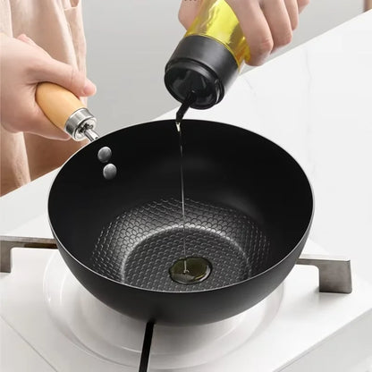 Small Wok 20/24cm Household Cast Iron Non-stick Steak Food Pan for Gas Stove Induction Cooker - Kitchen Frying Essential