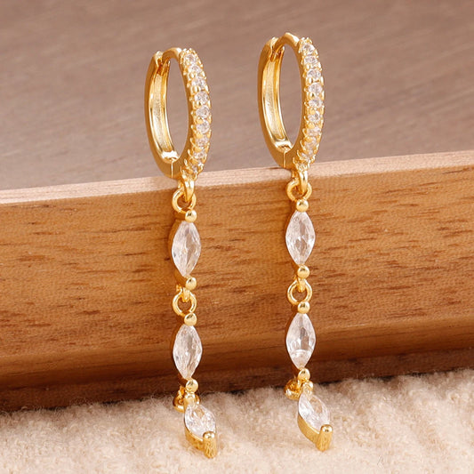 Colorful Summer Earrings for Women Stainless Steel Water Drop Dangle Earrings Vintage Dainty Party Decors Daily Wear Gifts
