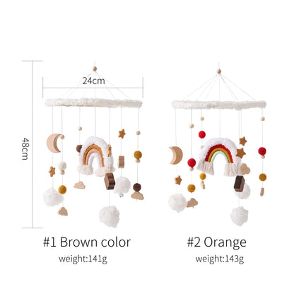Baby Wooden Bed Bell Toys Newborn Mobiles Crib Rainbow Hanging Pendant Rattle Education Montessori Toys For Children Birth Gift