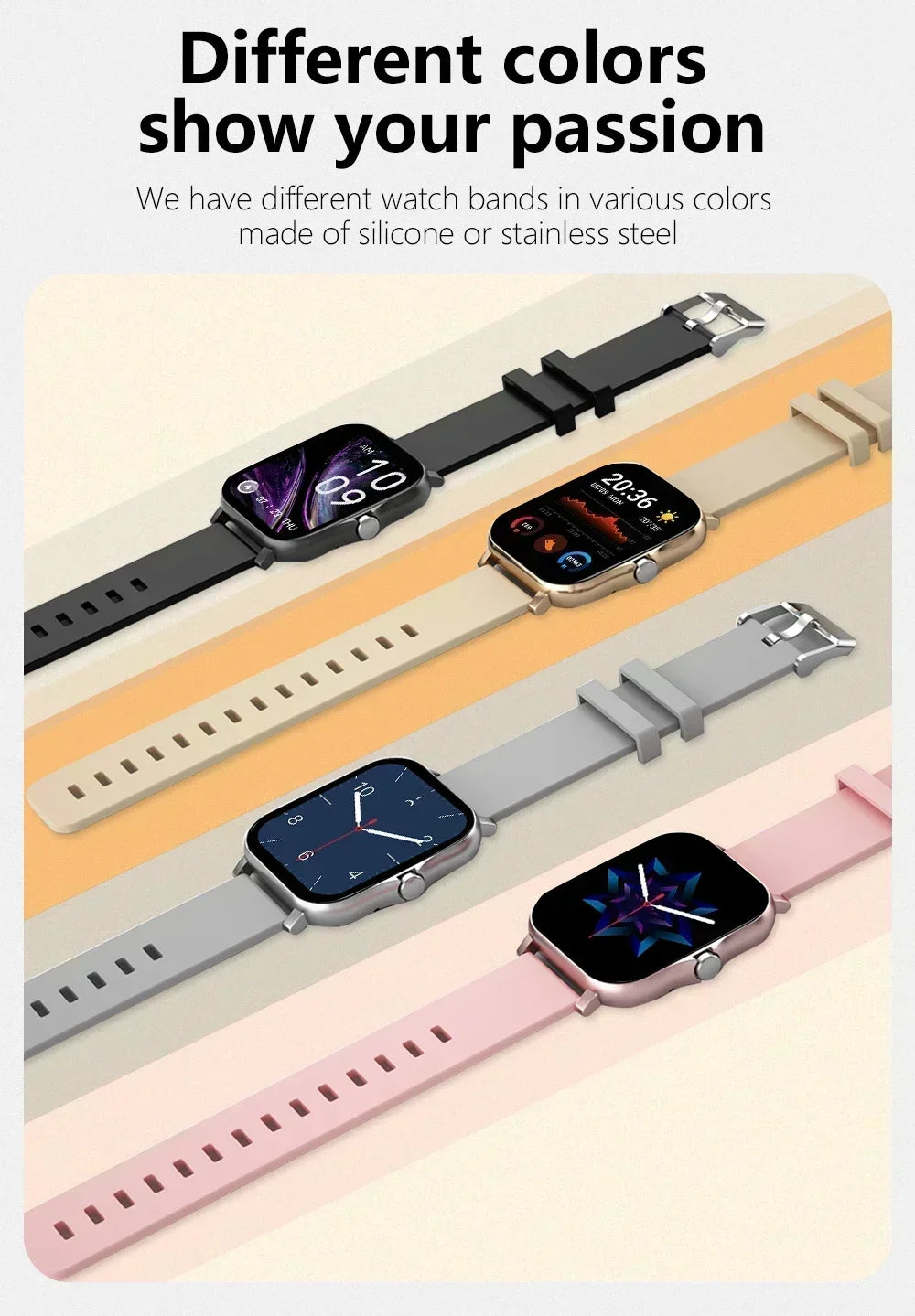 Smart Watch Android Phone 1.47'' Inch Color Screen Bluetooth Call Blood Oxygen/Pressure Monitoring Smart Watch Women Men