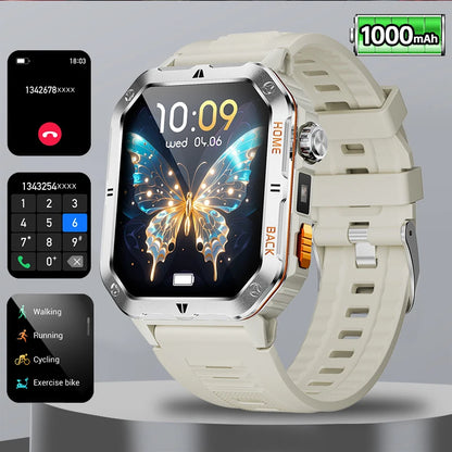Smart Watch 2.01 Inch Screen Bluetooth Call 1000mAh Voice Assistant Watch Sport Fitness 3ATM Waterproof Smartwatch For Men 2025