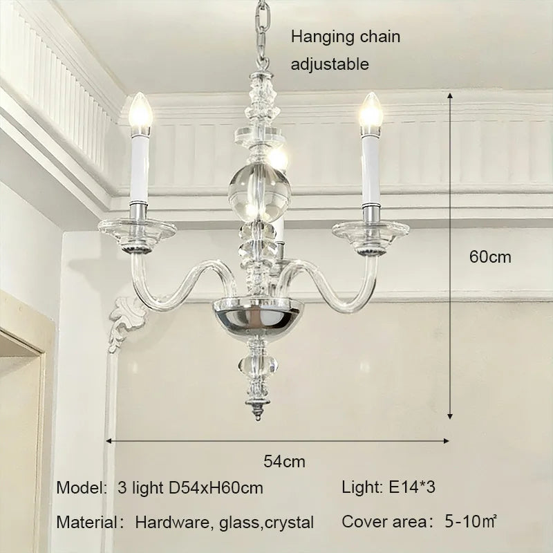 French Medieval Style Glass Crystal Candle Chandeliers Living Room Art Decor E14 Pendant Lights Lighting Bedroom Hanging Lamps
