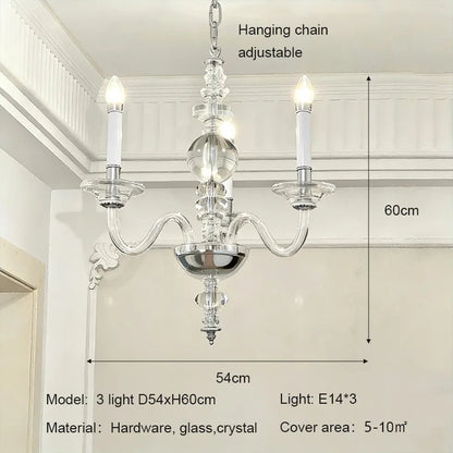 French Medieval Style Glass Crystal Candle Chandeliers Living Room Art Decor E14 Pendant Lights Lighting Bedroom Hanging Lamps