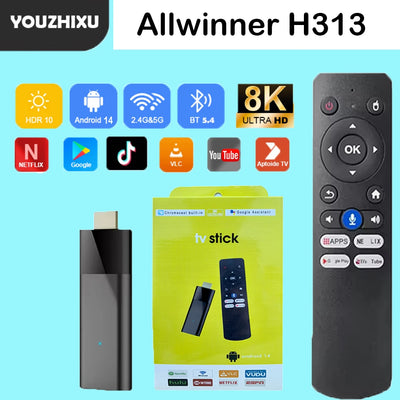 Smart TV Box Q12 8GB+128GB Android 14 Allwinner H313 Google Assistant 8K Video Bluetooth5.4 Media Player  Very Fast Set Top Box