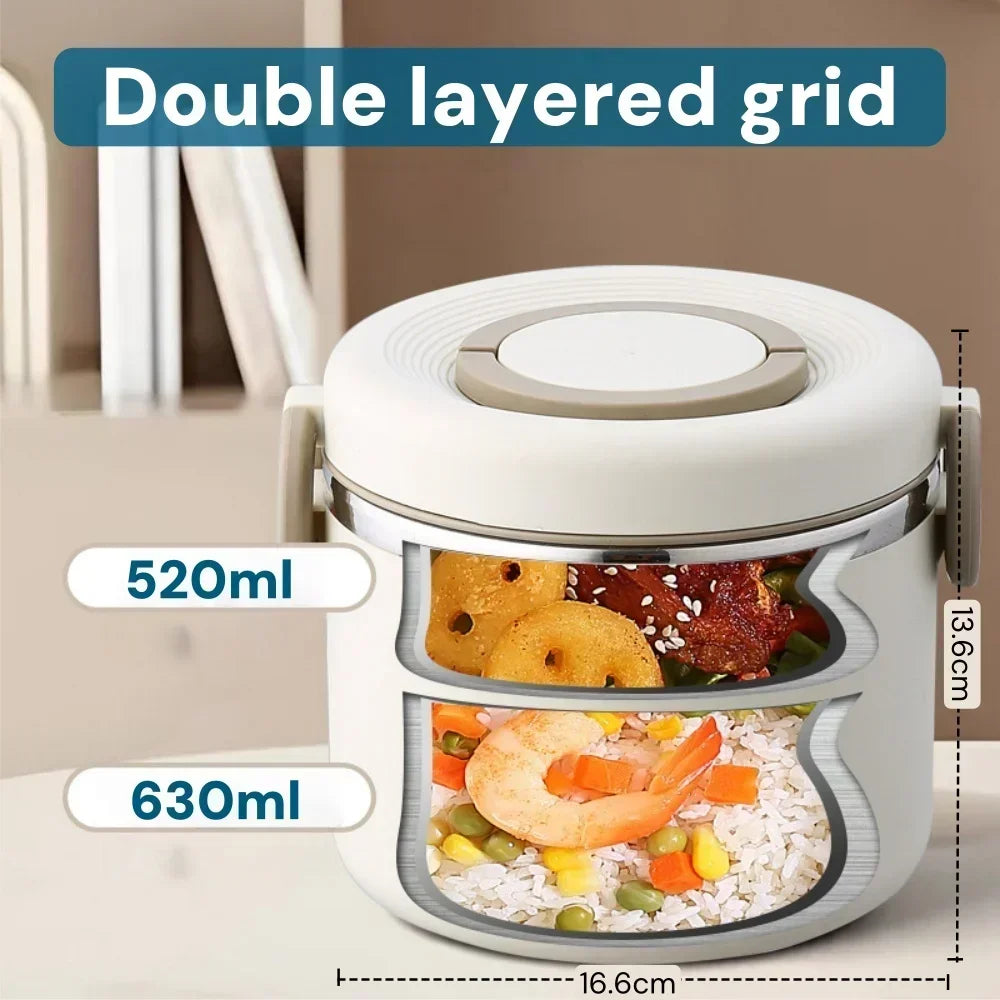 1100ml Stainless Steel Bento Lunch Box Insulated Thermal Food Container Soup Cup Thermos That Keeps Food Hot for Picnics And Wor