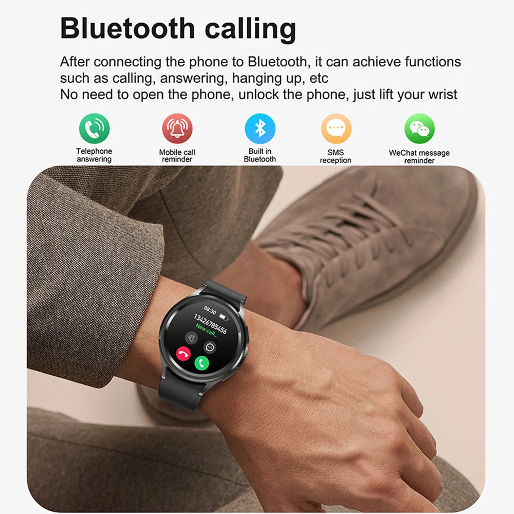 2025 New Smart Watch 6 Classic Smart Watch Fashion Men Sports Fitness Waterproof Heart Rate AMOLED HD Bluetooth Call Smartwatch