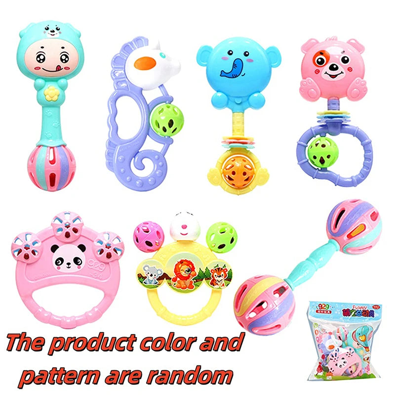 1/7PCS Newborn Sensory Teether Baby Development Games Baby Rattles Toys Educational Infant Toy For 0 6 12 Months