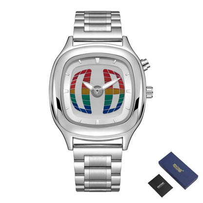 PINTIME Y2K Luxury Men's Watch New Conceptual Cool Digit Dial Male Quartz Wristwatch Stainless Steel Waterproof Reloj Man Clock