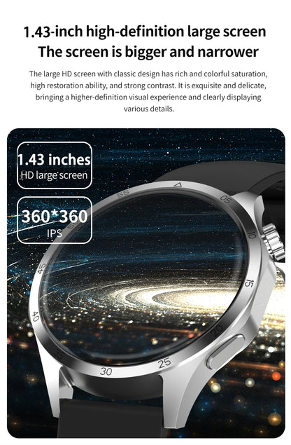 2025 New Smart Watch Men Watch 4 Pro1.53 inch AMOLED HD Screen BT Call GPS sports NFC Health Monitoring Smartwatch Mens Watch