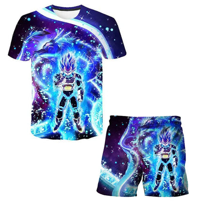 Fashion Dragon Ball Z Tshirt Set Kids Vegeta Boys Clothes Girls Mens Women T-shirt Suit Trucksuit Clothes 3d Goku Short Sleeve