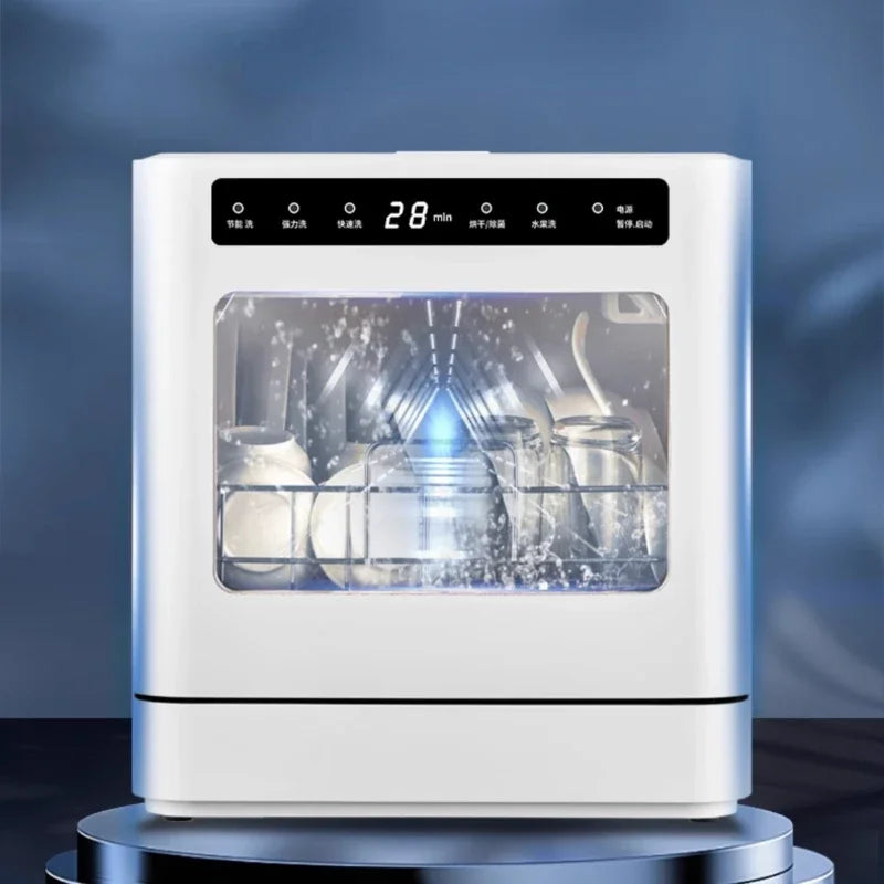 Dishwasher Household Small 8 People Capacity Automatic Disinfection Glass Washer New Desktop Surface Installation-Free 110V