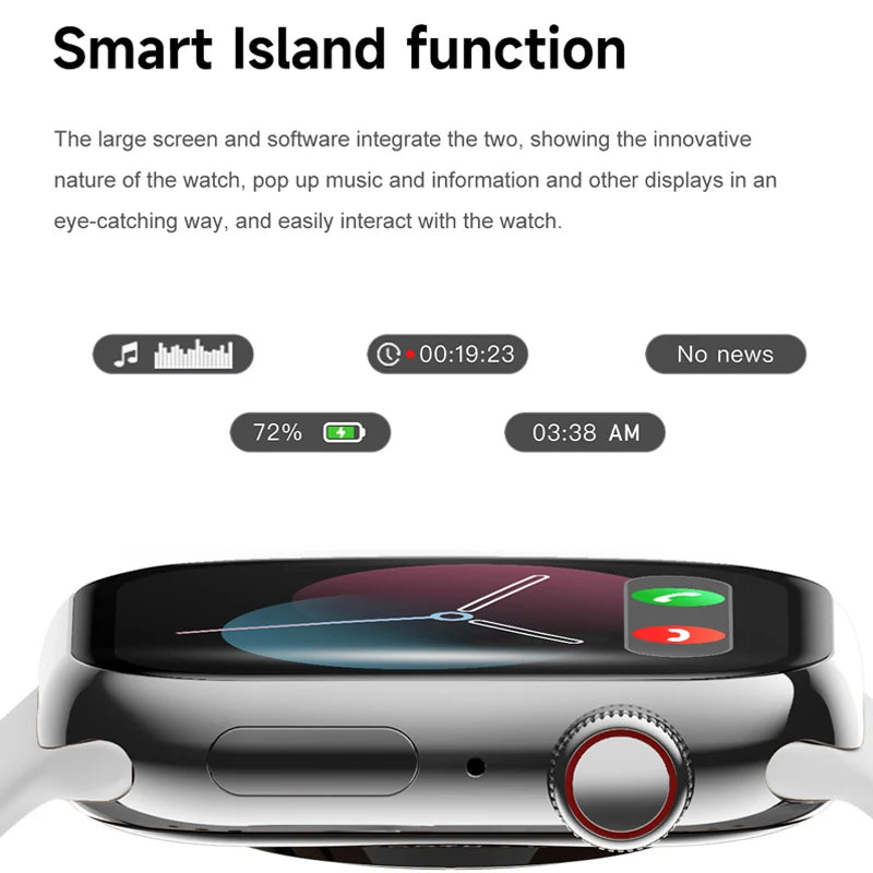 2025 New for Watch 10 Smart Watch Men HD AMOLED Music 3D Surround Health monitoring Bluetooth Call Waterproof Woman smart watchs