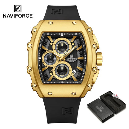NAVIFORCE Fashionable 2025 Watches for Men Multifunctional 30M Waterproof Sports Quartz Silicone Strap Luxury Clock Reloj Hombre