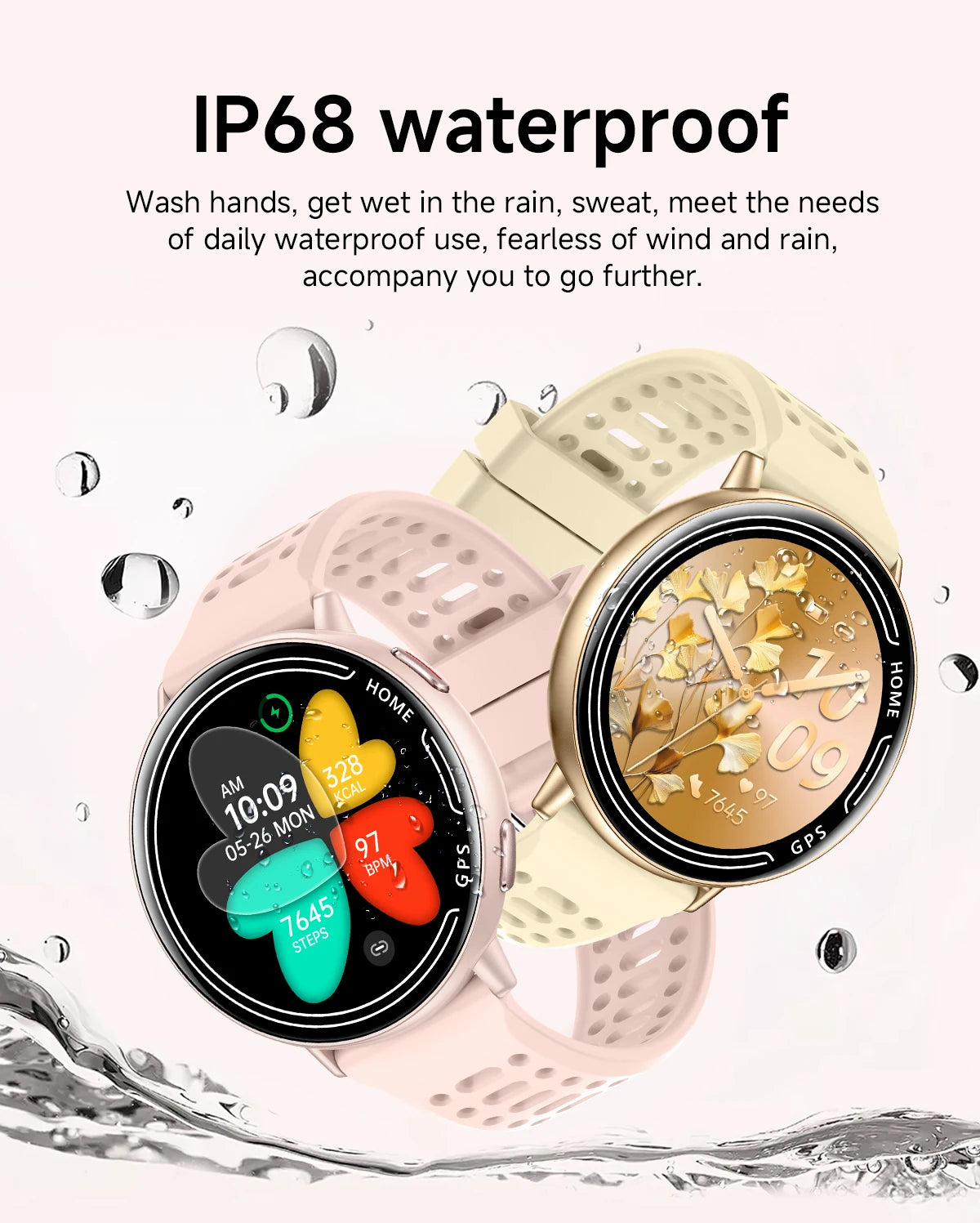 Smart Watch for Men Women Built-in GPS Fitness Watch with BT Calls 100+ Sport Modes IP68 Waterproof Smartwatch for Android iOS