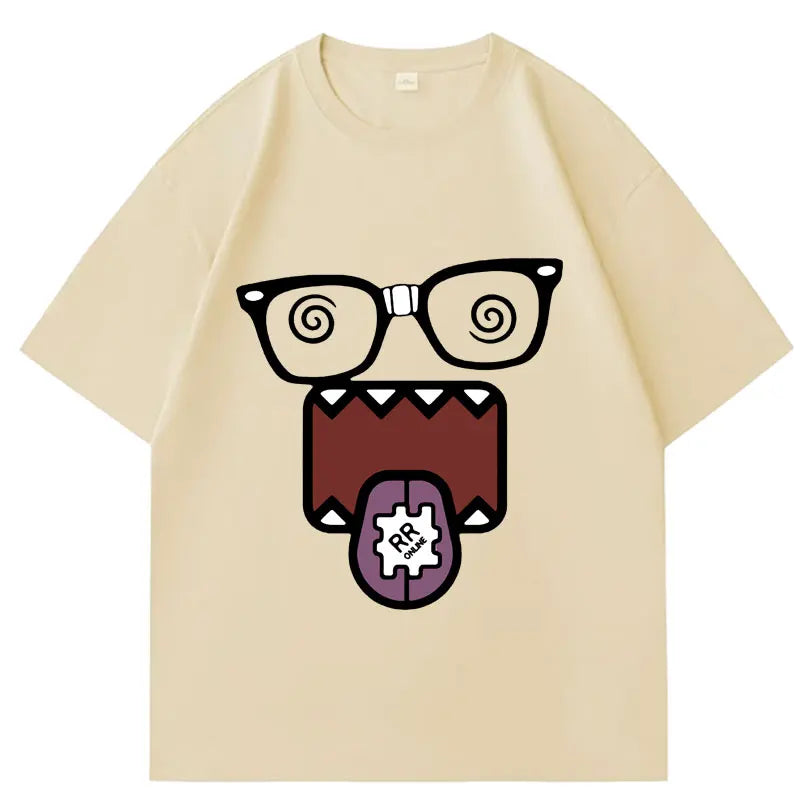 Domo Kun Funny Meme T Shirts Men's Women Clothes Classic Cotton Casual Tee Shirts Short Sleeve Oversized T-shirt Tops Streetwear
