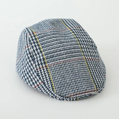 British Style Children's Forward Cap Retro Plaid Newsboy Hat Casual Octagonal Trendy Korean Version Knitted Casual Artist Hat