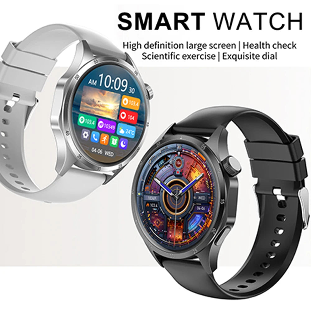 2025New Smart Watch Men Full Circle HD Screen Wireless Call Smartwatch Call Reminder GPS Sports Track Bracelet Music Clock+ Gift