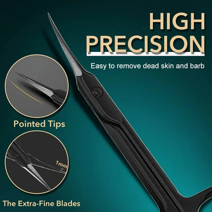 Curved Scissors  Multi-Purpose Stainless Steel Non-Slip Grip Scent-Free Shar Beauty Tool for Eyebrows Nails and Makeup Care