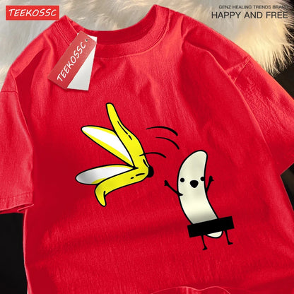 Remove Banana Peels Men Women T-Shirts Oversized Tshirt Cotton Summer Short Sleeve Street Loose Oversize Tee Clothes Couple