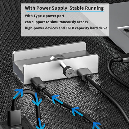 USB 3.0 HUB 6-in-1 Clip Style Docking Station 5Gbps Transmission Speed Splitter Extension Adapter Computer Accessory for Laptop