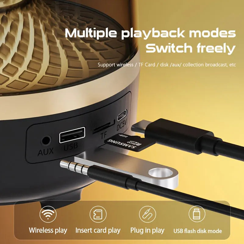 Wireless Bluetooth Speakers Powerful Portable Sound Box Subwoofer panoramic surround sound effec USB Sound System LED Lights