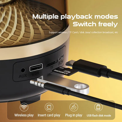 Wireless Bluetooth Speakers Powerful Portable Sound Box Subwoofer panoramic surround sound effec USB Sound System LED Lights