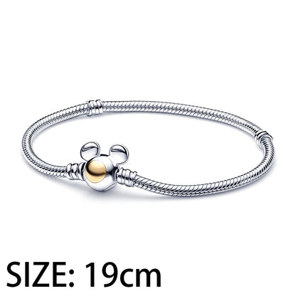 Disney Plata De Ley 925 Silver Charm Monster Activity Flowers Pendant Beads Original Women Bracelets Bangles DIY Jewelry Gift