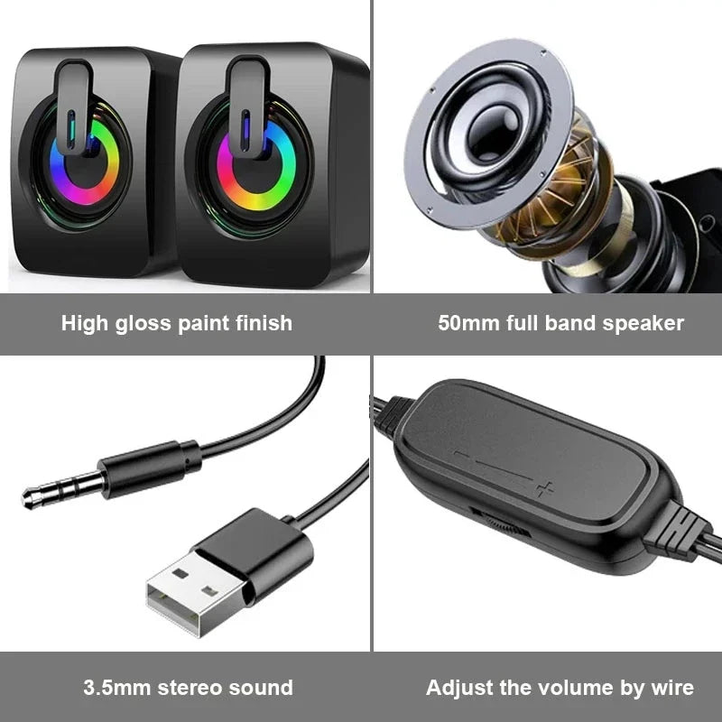 Computer Speaker For PC Laptop Desktop Notebook Caixa De Som Portable Sound Box Music Wired Mini Stereo Audio Column Acoustics