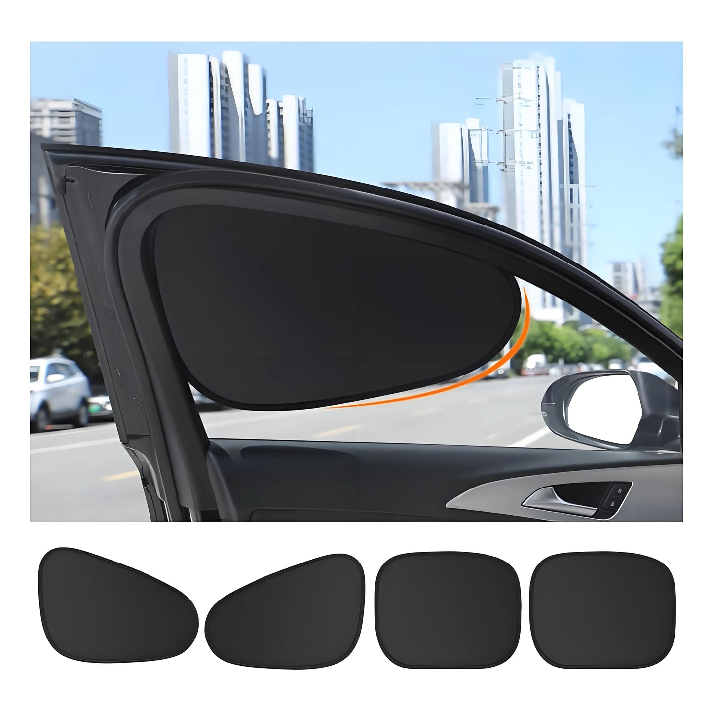 New Electrostatic Sun Visor for Car Side Window 4-Layer Sun Shade Curtains Anti-Glare UV-Blocker Auto Internal Blocker 99.9% UV