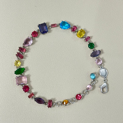 YEEVAA Candy Colorful Imitation Crystal Dopamine Unique Design Choker Necklace Bracelet Earrings, Jewelry for Women Bridal Gift