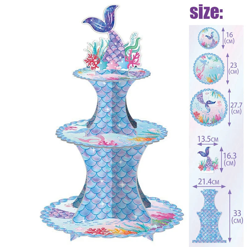 The Little Mermaid Birthday Party Decoration Princess Ariel Paper Napkin Plate Cup Tablecloth Balloons Kids Baby Shower Supplies