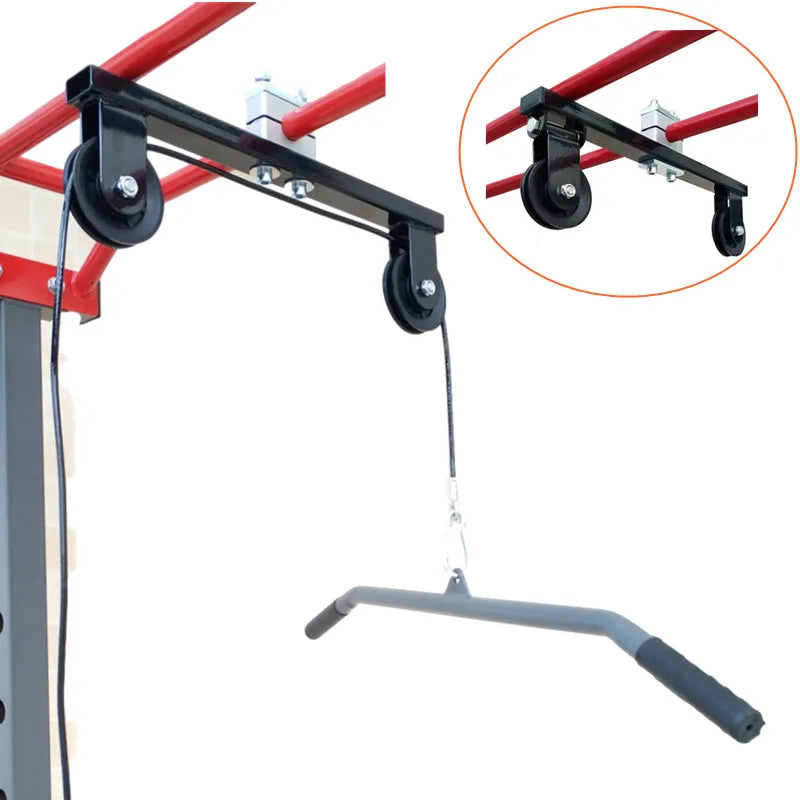 Fitness Pulley  DIY Cable Machine System For Round Metal Tube Home Pull Down Workout Accessories Gym Loading Lifting Back Pullin
