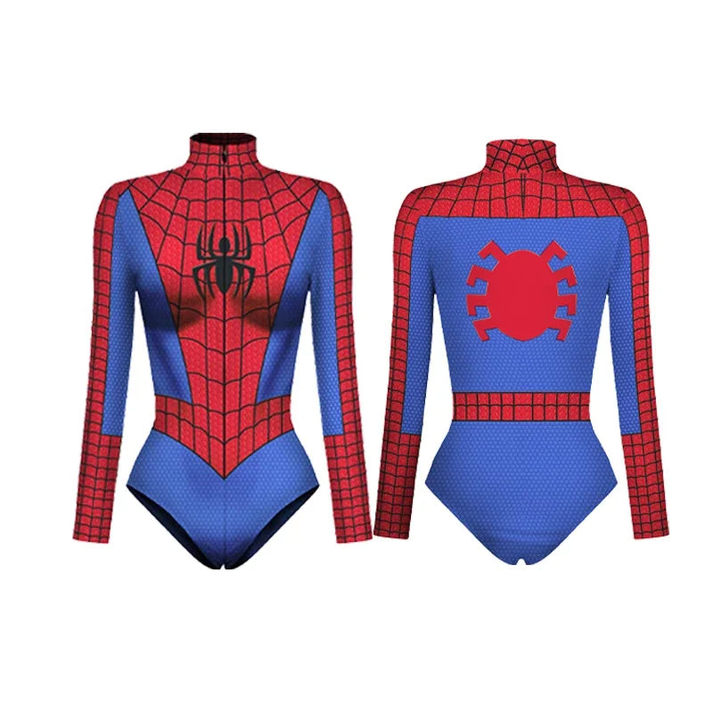 Spiderman Swimsuit for Women One-piece Swimsuits Superhero Jumpsuit The Amazing Spider-Man Cosplay Costumes T Shirts Bodysuit