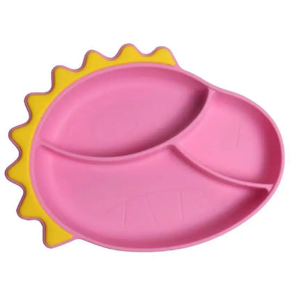 Sucker Silicone Dining Plate Baby Silicone Divided Supplementary Food Bowl Integrated Kid Products Anti Drop Baby Tableware Gift