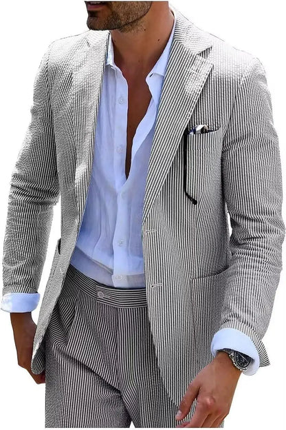 2025 Spring New Men Digital Print Casual Suit Set Jacket Pants Two Piece Cross Border Trade