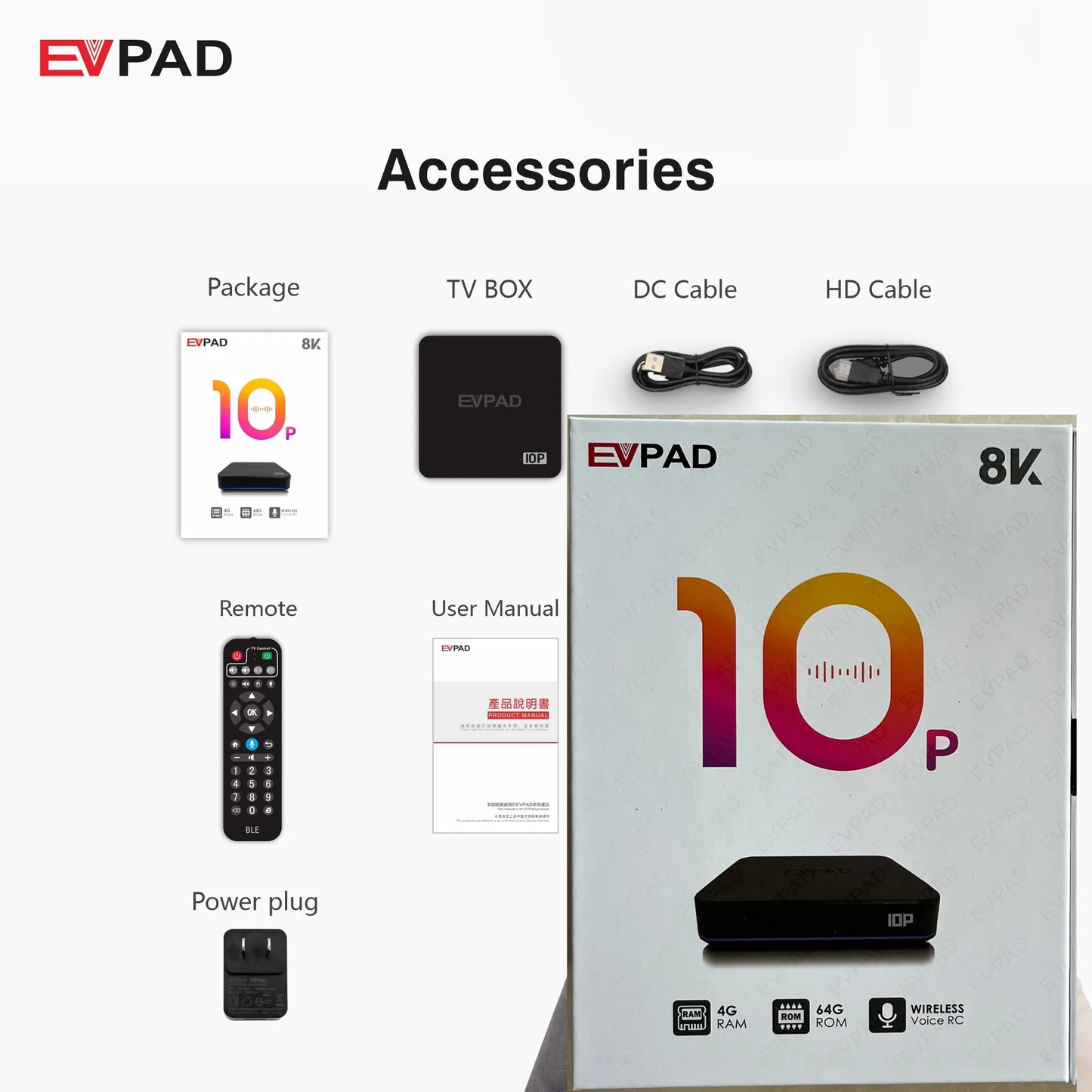 [Genuine] EVPAD 10P 2024 Super JP Korea USA TV box Hot sell Asia SG MY CA UK AUS Newest media player update from EVPAD 6P tv box