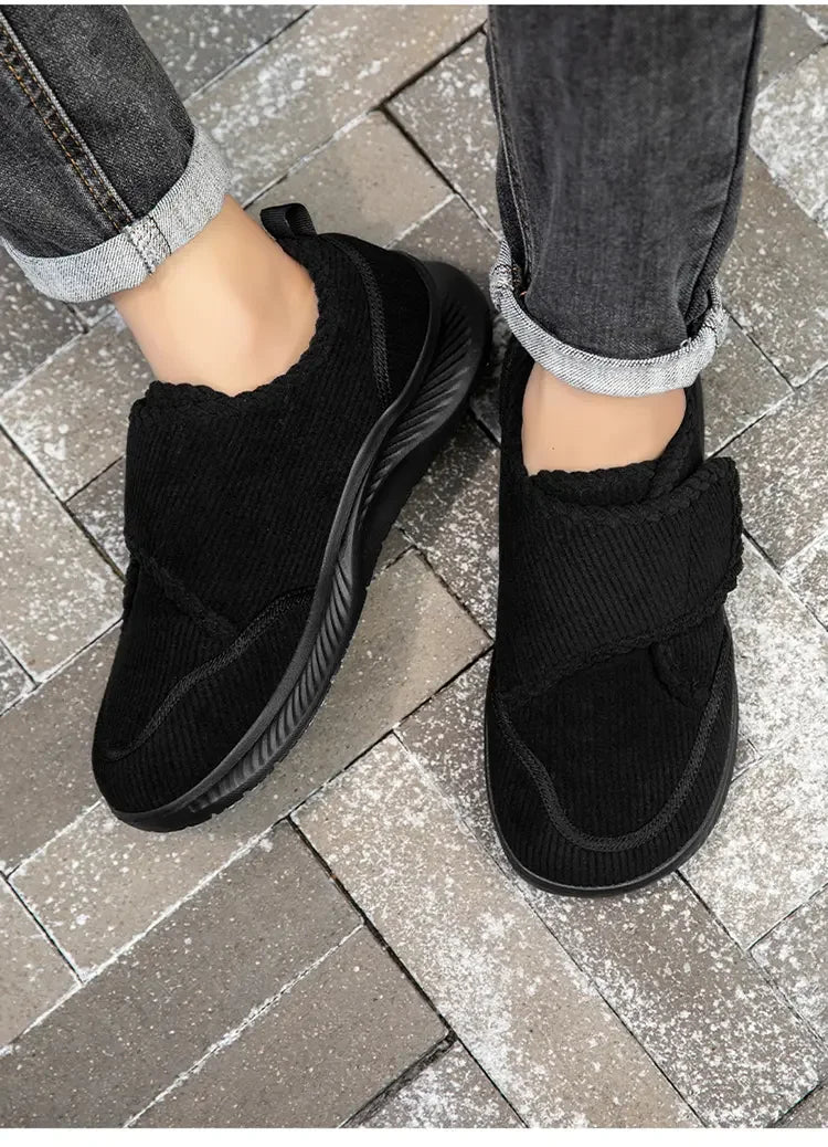 Wide Footed Shoes Winter Suede Casual Shoes Men Anti Slip Sole Loafers Women Minimalist Style Snow Comfortable Thick Soled Shoes