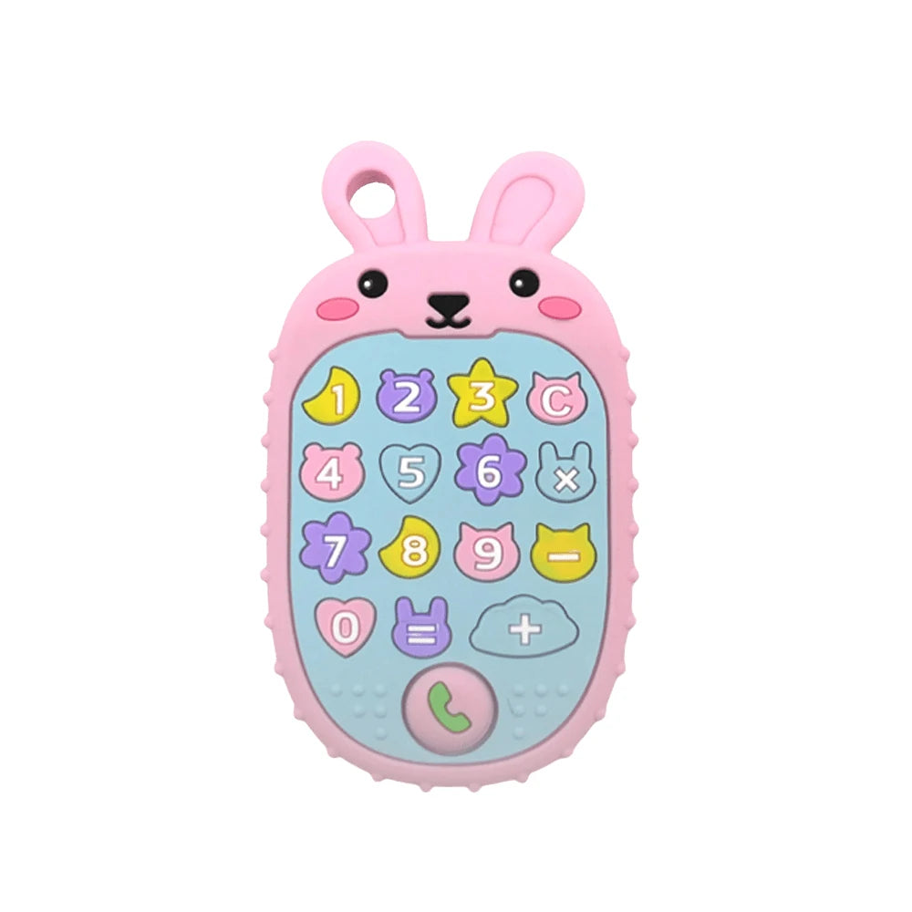 2025 New Baby Teether mobile phone Shape Silicone Teether Teething Toy Kids Sensory Educational Toy baby gift set