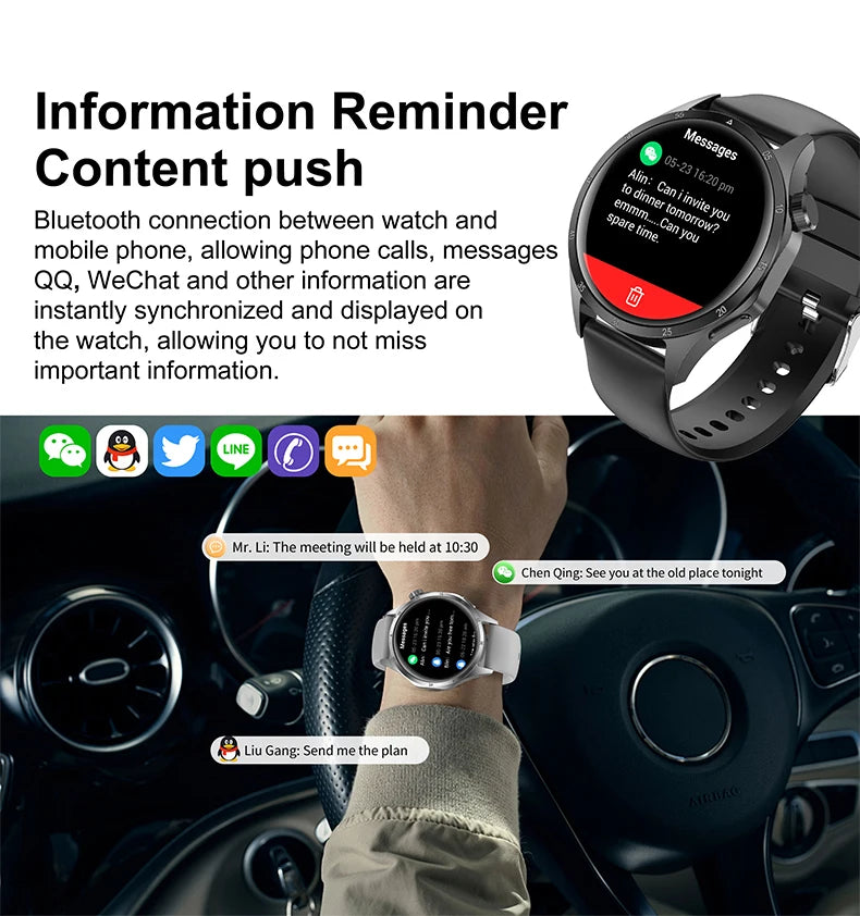 2025New Smart Watch Men Full Circle HD Screen Wireless Call Smartwatch Call Reminder GPS Sports Track Bracelet Music Clock+ Gift