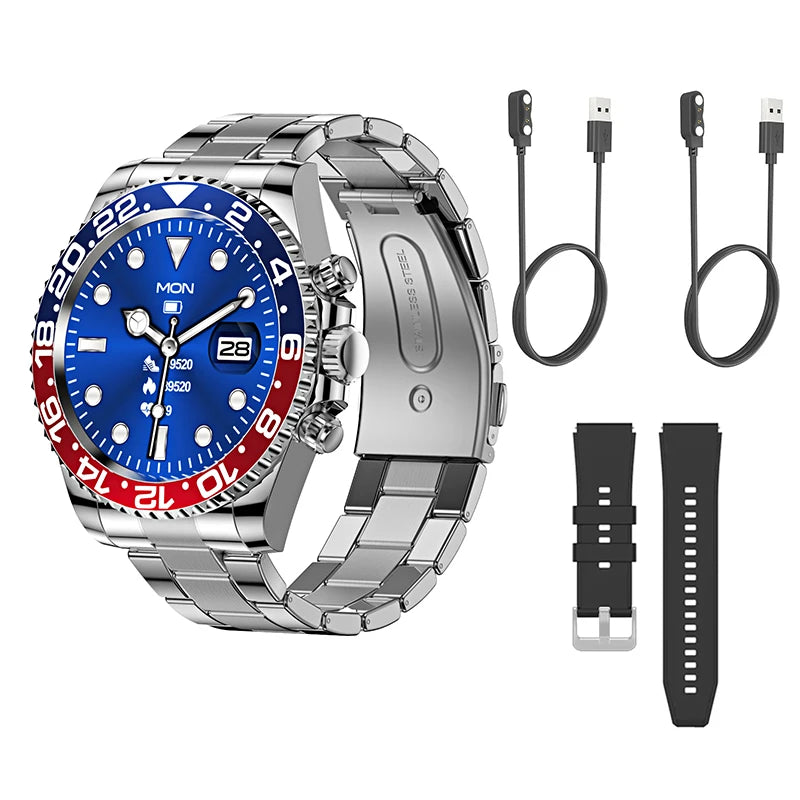 Smart Watch Man Smartwatch AW12 high-end luxury 2024 Android IOS Korean Support Steel Connected Replica Miltary pk gts4 global
