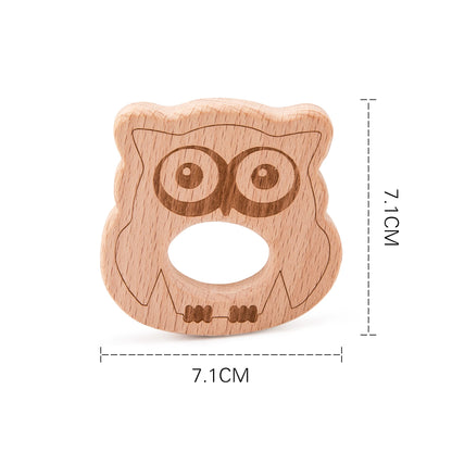 10pc Baby Wooden Teether Beech Bee Pacifier Teeth Pendant Wooden Baby Gym Toys Montessori Animals Baby Products Newborn Gift Kid